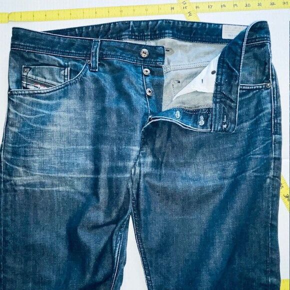 DIESEL Waykee Jeans Mens Sz 36x30 Fits 39x27 Regular Fit Straight Leg Wash 0RZ35 - Picture 13 of 16